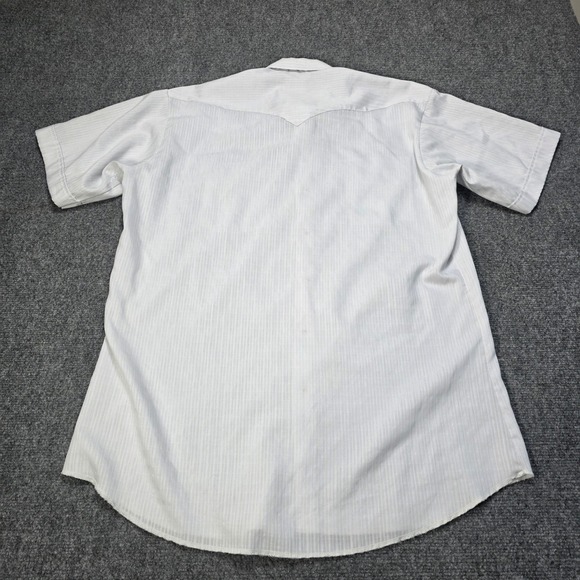 Panhandle Slim Men Short Sleeve Western Shirt Pearl Snap White Pinstripe Size XL - Picture 4 of 4